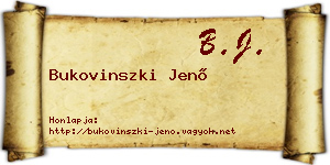 Bukovinszki Jenő névjegykártya