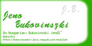 jeno bukovinszki business card